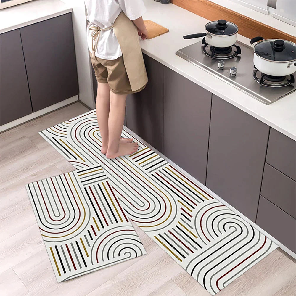 Antislip Keukenloper Polyester Wasbaar Comfort en Veiligheid in Diverse Maten en Patronen voor Keuken Gang Werkruimte Modern Interieur Design | Sansoti