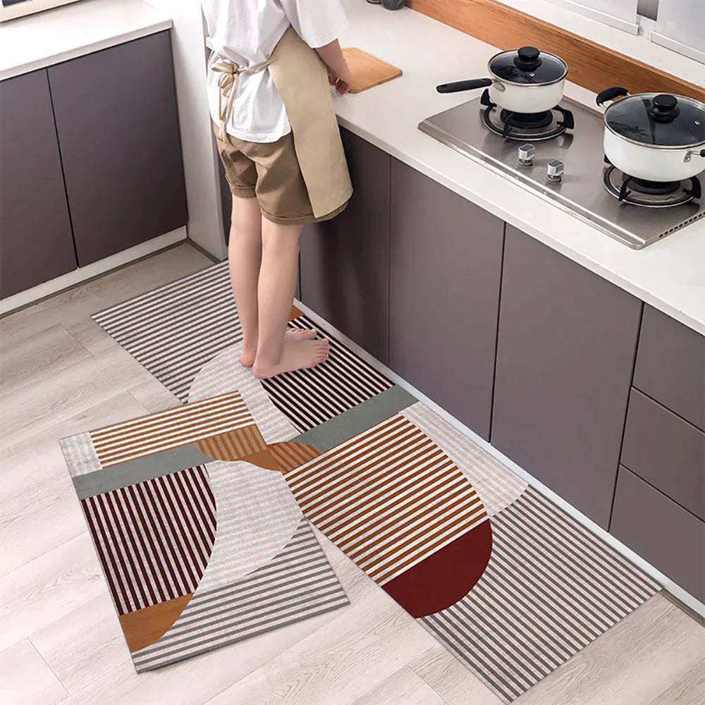 Antislip Keukenloper Polyester Wasbaar Comfort en Veiligheid in Diverse Maten en Patronen voor Keuken Gang Werkruimte Modern Interieur Design | Sansoti