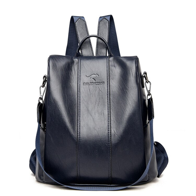 Anti-Diefstal Leren Rugzak Dames Vintage Schoudertas Multifunctioneel Converteerbaar Daypack Reis Schooltas | Sansoti