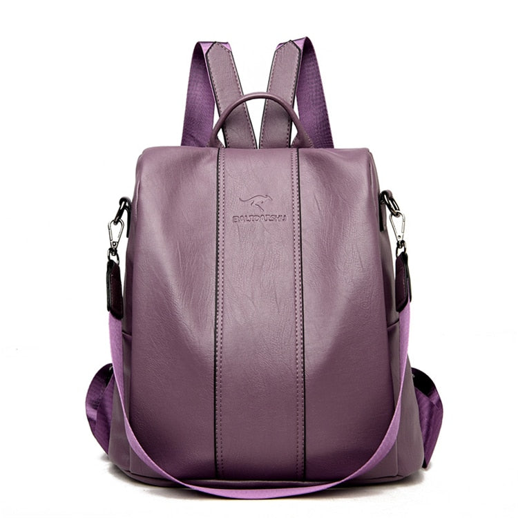 Anti-Diefstal Leren Rugzak Dames Vintage Schoudertas Multifunctioneel Converteerbaar Daypack Reis Schooltas | Sansoti