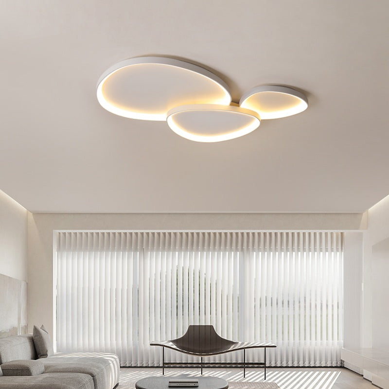 Plafonnier LED ovale dimmable métal noir blanc chambre hall salon éclairage de plafond moderne design scandinave lampe en saillie | Restfield