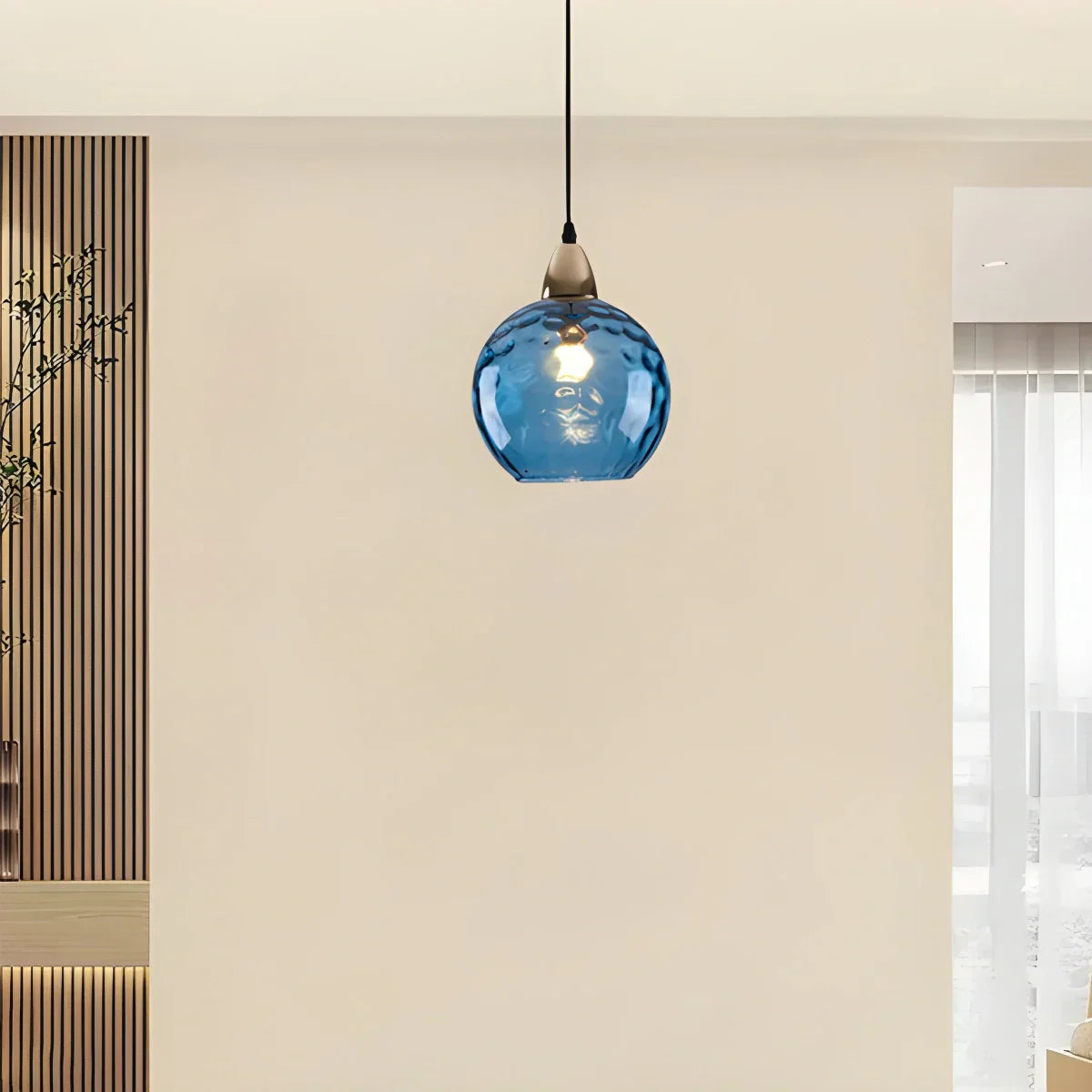 Hanglamp Glas E26 20 cm Grijs Eettafel Woonkamer Slaapkamer Rookglas Bollamp Pendellamp Sfeerverlichting | Sansoti