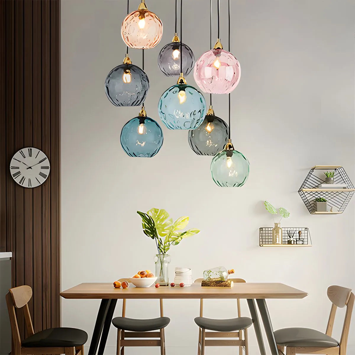 Hanglamp Glas E26 20 cm Grijs Eettafel Woonkamer Slaapkamer Rookglas Bollamp Pendellamp Sfeerverlichting | Sansoti