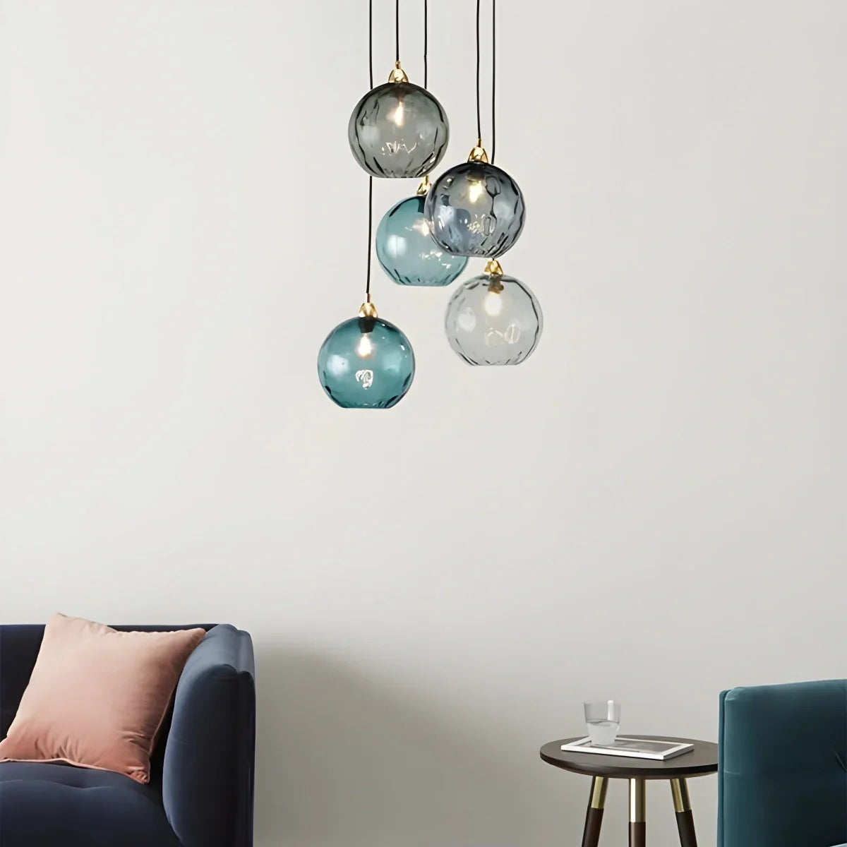 Hanglamp Glas E26 20 cm Grijs Eettafel Woonkamer Slaapkamer Rookglas Bollamp Pendellamp Sfeerverlichting | Sansoti