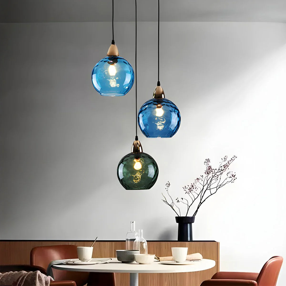 Hanglamp Glas E26 20 cm Grijs Eettafel Woonkamer Slaapkamer Rookglas Bollamp Pendellamp Sfeerverlichting | Sansoti