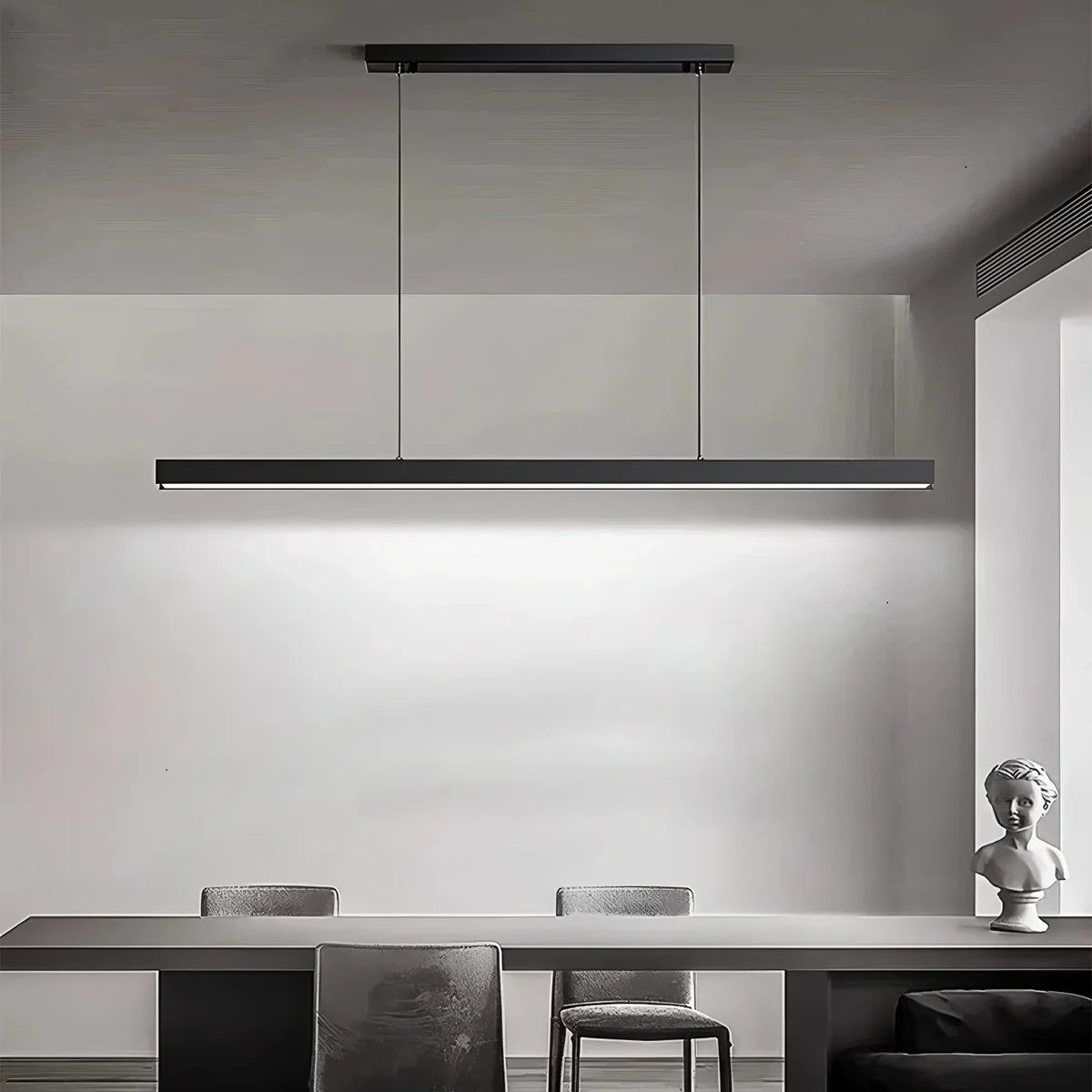 Lineare LED-Hängeleuchte Aluminium Schwarz Kochinsel Esstisch Büro Modern Deckenleuchte Minimalistische Hängeleuchte | Restfield