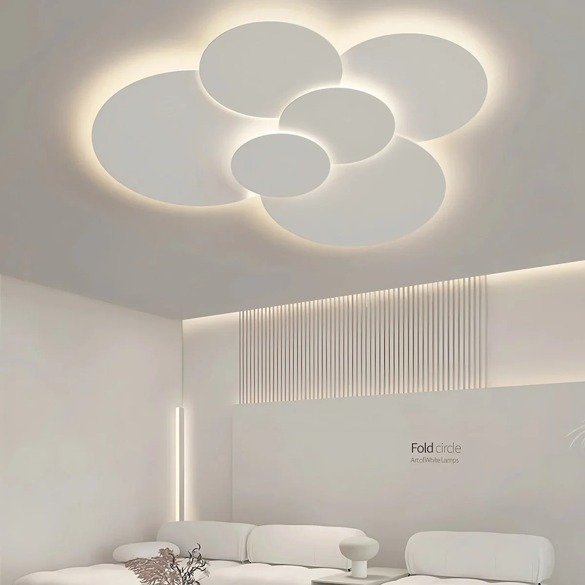 LED Deckenleuchte Verstellbare Scheiben Weiß Dimmbar Wohnzimmer Badezimmer Moderne Designlampe Deckenbeleuchtung mit Fernbedienung | Restfield