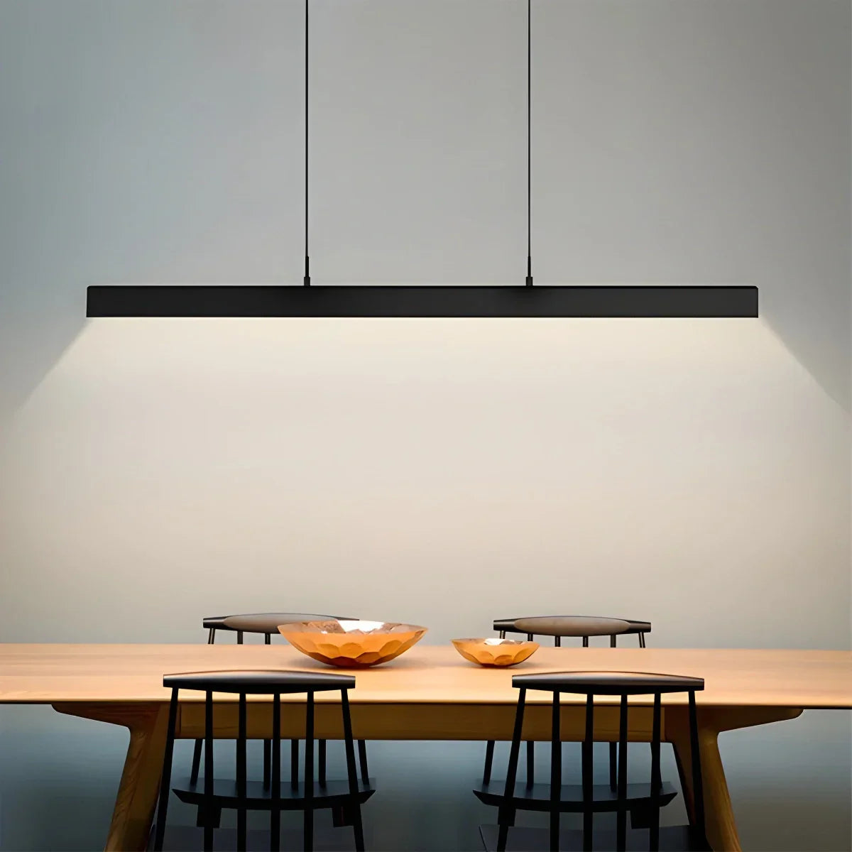 Lineare LED-Hängeleuchte Aluminium Schwarz Kochinsel Esstisch Büro Modern Deckenleuchte Minimalistische Hängeleuchte | Restfield