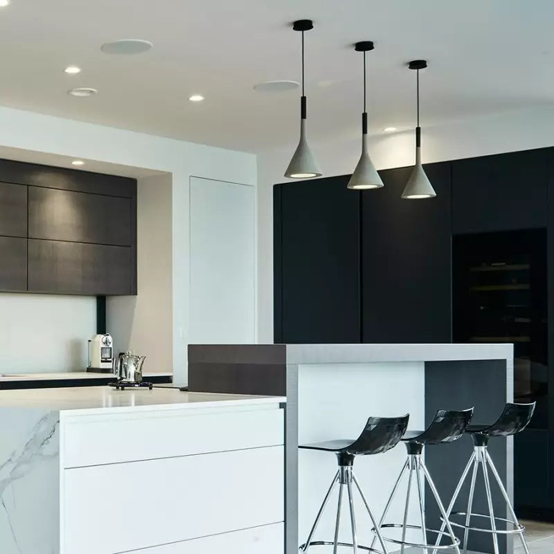 Betonnen Hanglamp Conisch Design Grijs Zwart Wit Rood Minimalistisch Eetkamer Woonkamer Slaapkamer Sfeervol E26 E27 Fitting | Sansoti
