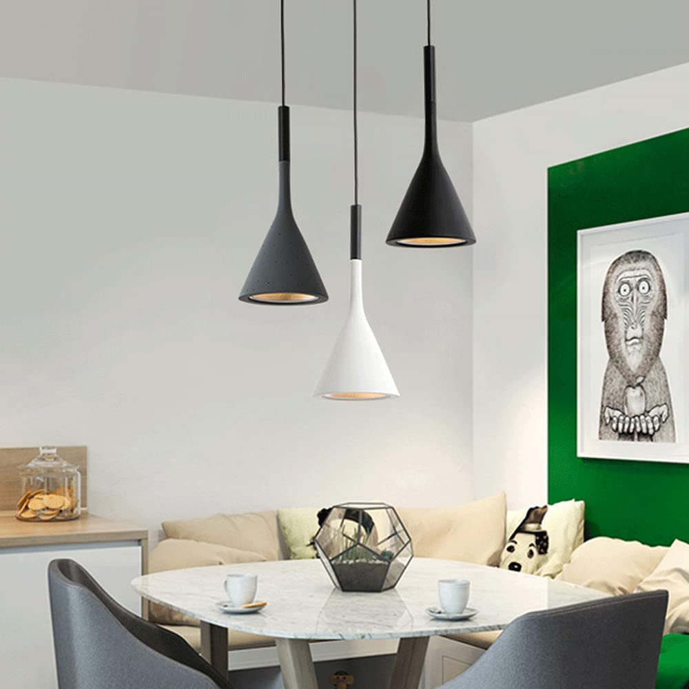 Betonnen Hanglamp Conisch Design Grijs Zwart Wit Rood Minimalistisch Eetkamer Woonkamer Slaapkamer Sfeervol E26 E27 Fitting | Sansoti
