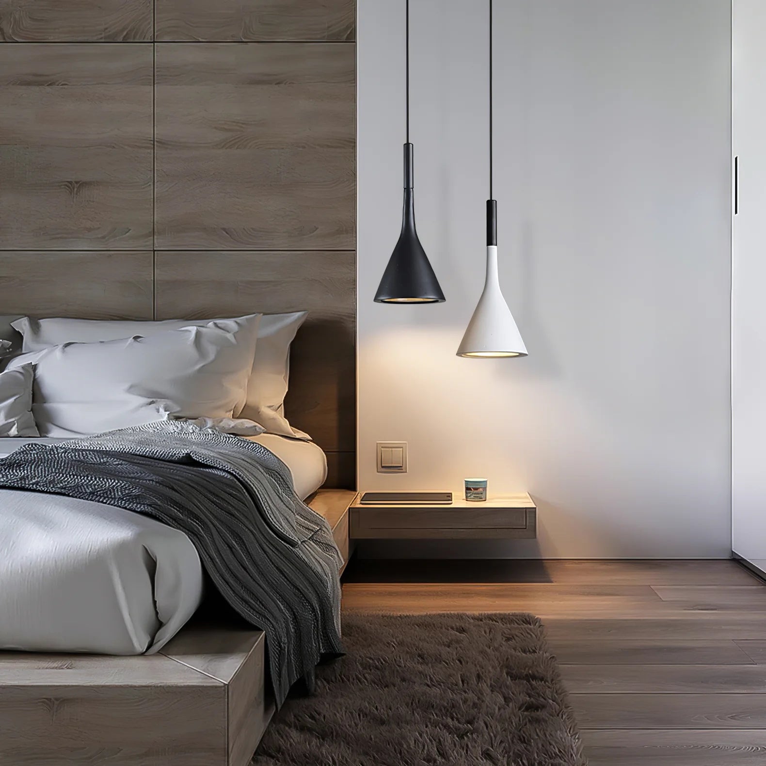 Betonnen Hanglamp Conisch Design Grijs Zwart Wit Rood Minimalistisch Eetkamer Woonkamer Slaapkamer Sfeervol E26 E27 Fitting | Sansoti