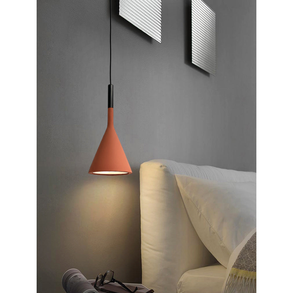 Betonnen Hanglamp Conisch Design Grijs Zwart Wit Rood Minimalistisch Eetkamer Woonkamer Slaapkamer Sfeervol E26 E27 Fitting | Sansoti