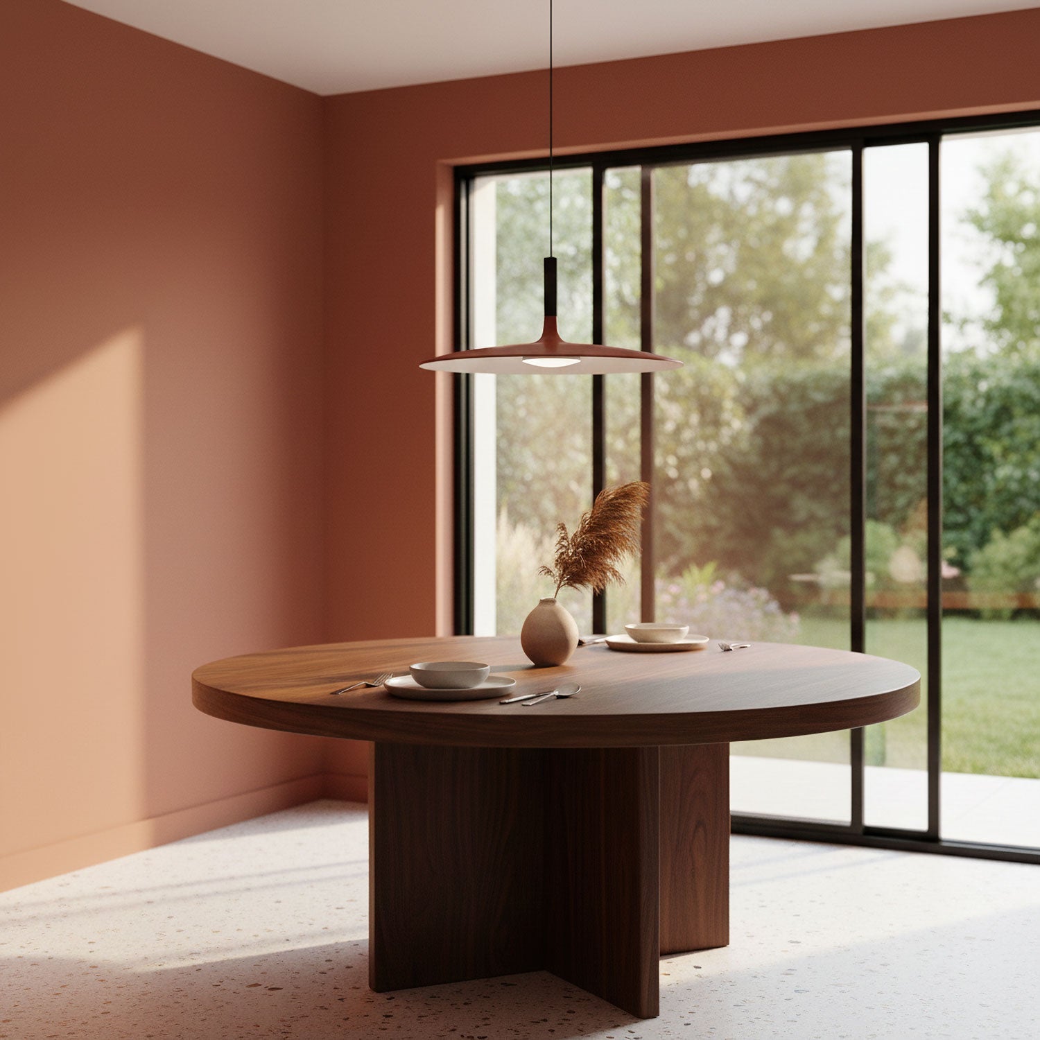 Hanglamp met Conische Kap – Resin Sculptural Pendant in Zes Kleuren, Geïntegreerde LED 3000K of Dimbaar, Moderne Lamp voor Eetkamer Keukeneiland | Sansoti
