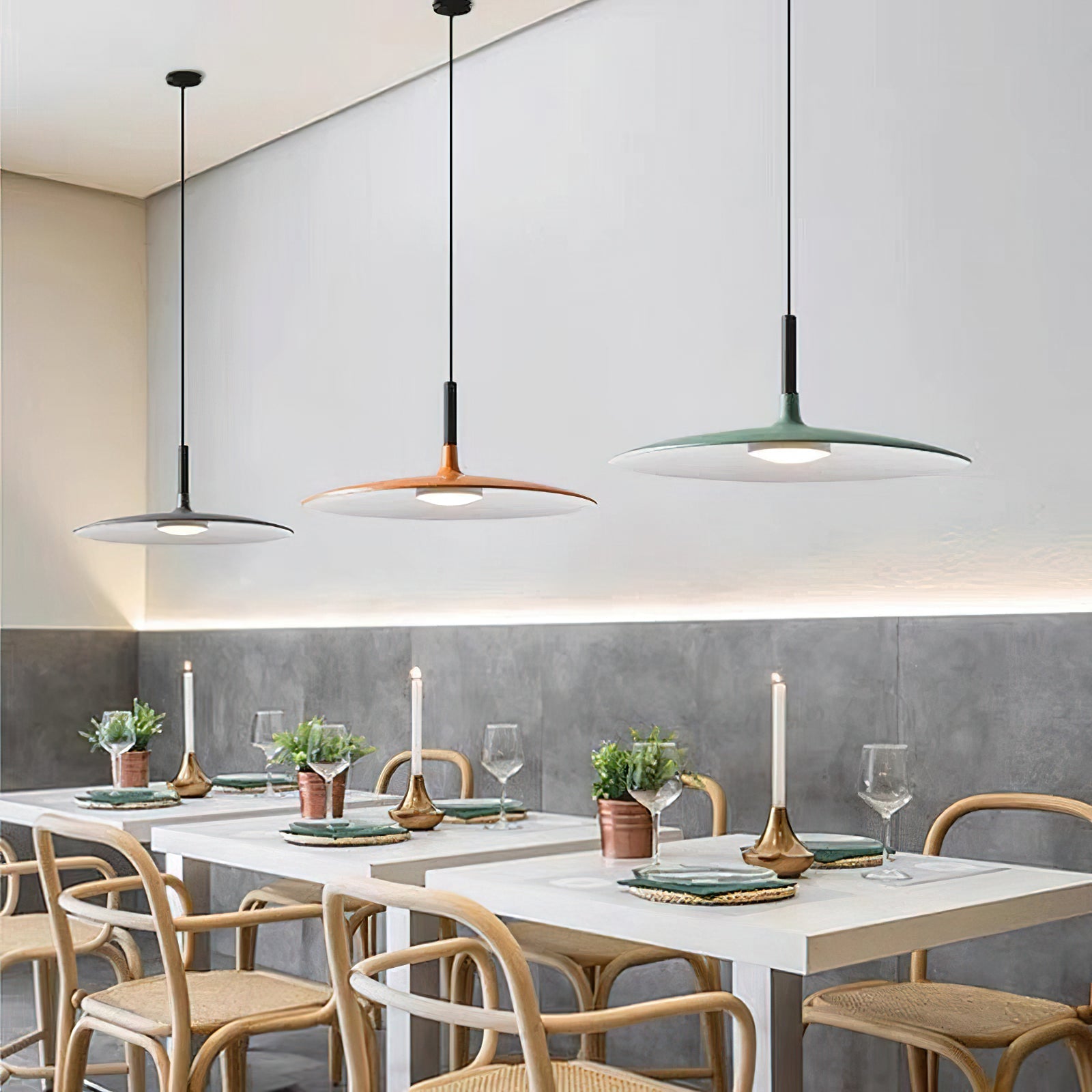 Hanglamp met Conische Kap – Resin Sculptural Pendant in Zes Kleuren, Geïntegreerde LED 3000K of Dimbaar, Moderne Lamp voor Eetkamer Keukeneiland | Sansoti