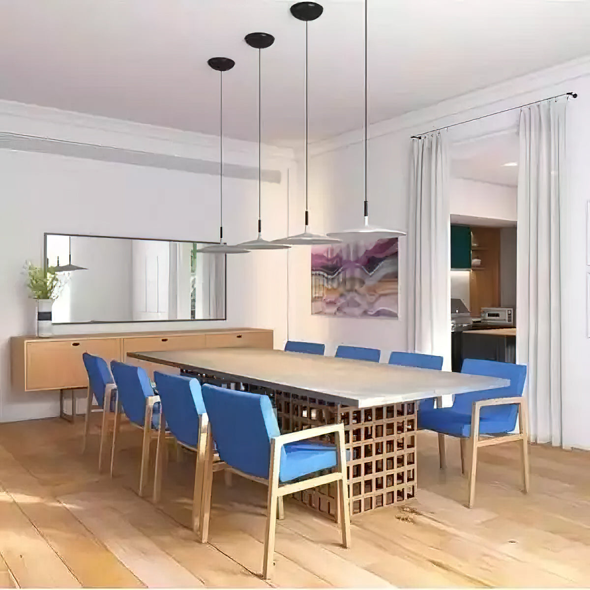 Hanglamp met Conische Kap – Resin Sculptural Pendant in Zes Kleuren, Geïntegreerde LED 3000K of Dimbaar, Moderne Lamp voor Eetkamer Keukeneiland | Sansoti