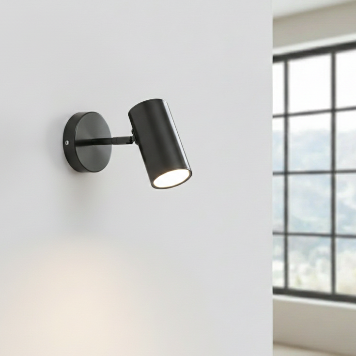Spot mural LED orientable métal noir or intégré Chambre Salon Lampe de lecture Éclairage d'accent Moderne minimaliste | Restfield