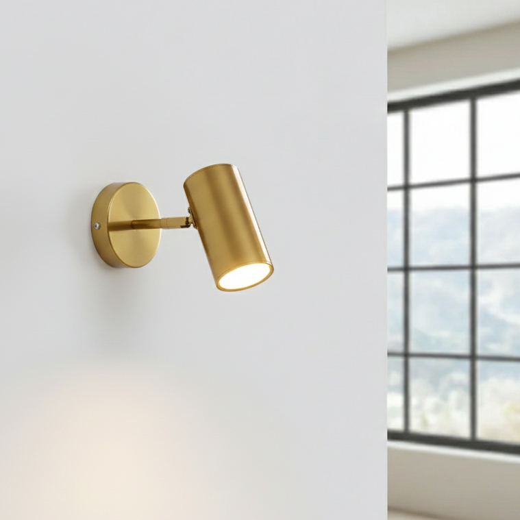 Spot mural LED orientable métal noir or intégré Chambre Salon Lampe de lecture Éclairage d'accent Moderne minimaliste | Restfield