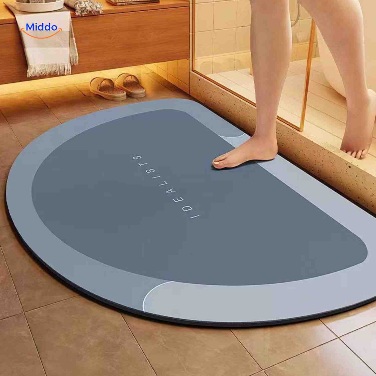 Sneldrogende Badmat met Antislip Onderkant – Extra Absorberend voor Badkamer, Toilet en Balkon | Sansoti