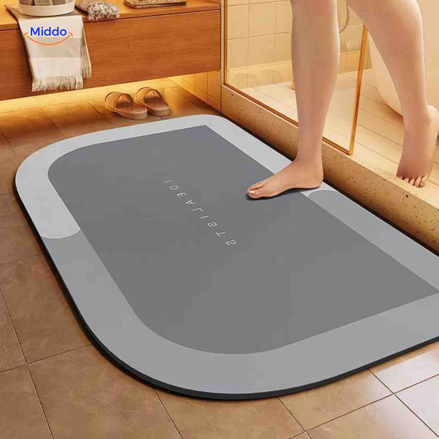 Sneldrogende Badmat met Antislip Onderkant – Extra Absorberend voor Badkamer, Toilet en Balkon | Sansoti
