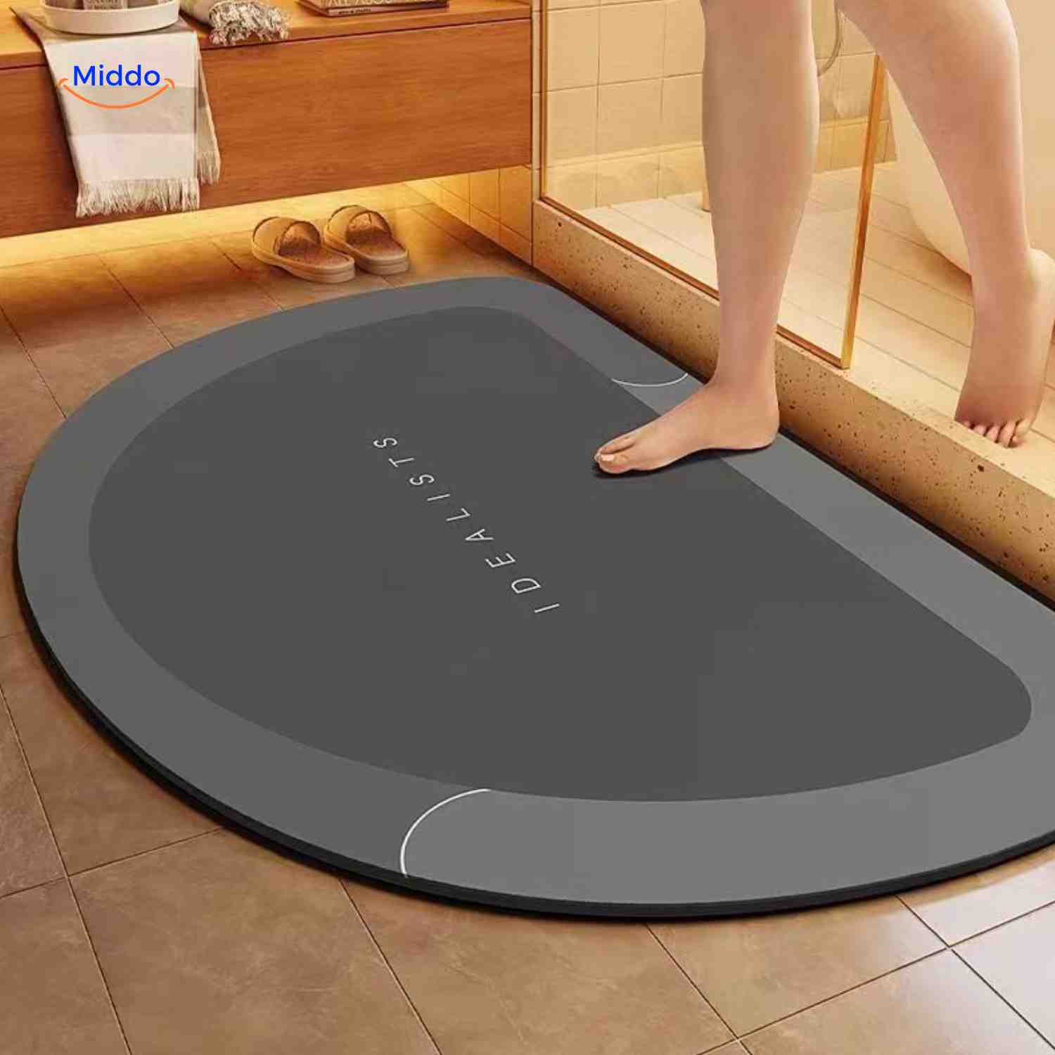 Sneldrogende Badmat met Antislip Onderkant – Extra Absorberend voor Badkamer, Toilet en Balkon | Sansoti