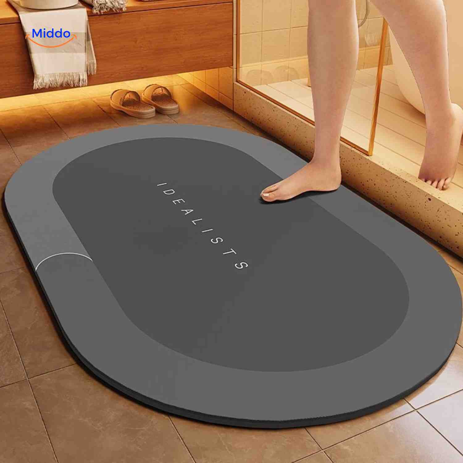 Sneldrogende Badmat met Antislip Onderkant – Extra Absorberend voor Badkamer, Toilet en Balkon | Sansoti