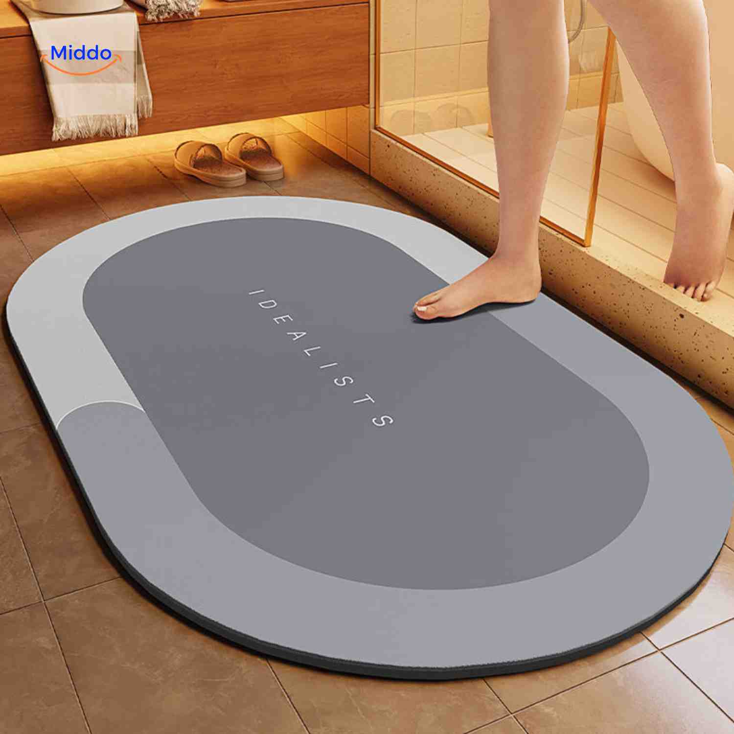Sneldrogende Badmat met Antislip Onderkant – Extra Absorberend voor Badkamer, Toilet en Balkon | Sansoti
