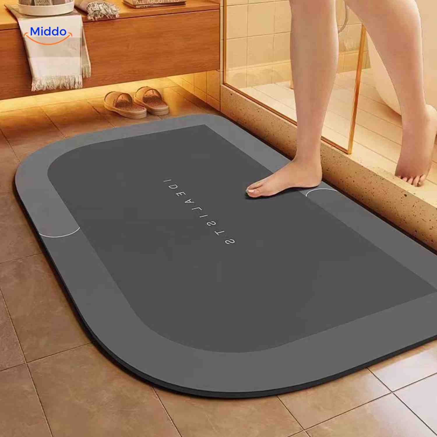 Sneldrogende Badmat met Antislip Onderkant – Extra Absorberend voor Badkamer, Toilet en Balkon | Sansoti