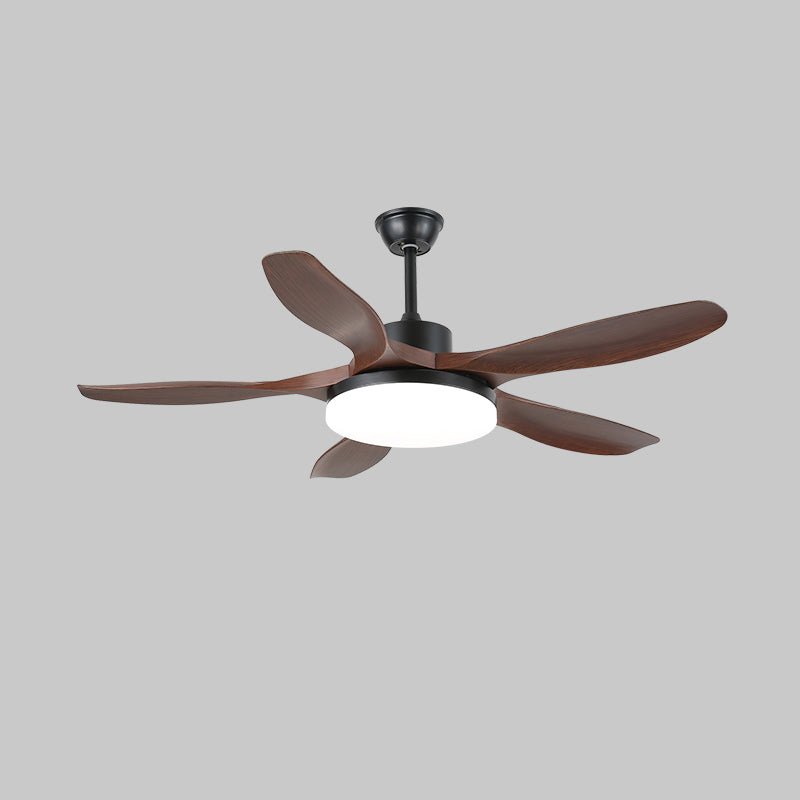 Plafondventilator met LED-verlichting 122/132 cm — DC-motor 6 snelheden ABS-bladen natuurlijke houtnerfafwerking hydrografisch afstandsbediening 3 kleurtemperaturen geïntegreerde verlichting ventilatorfunctie plafondmontage | Sansoti