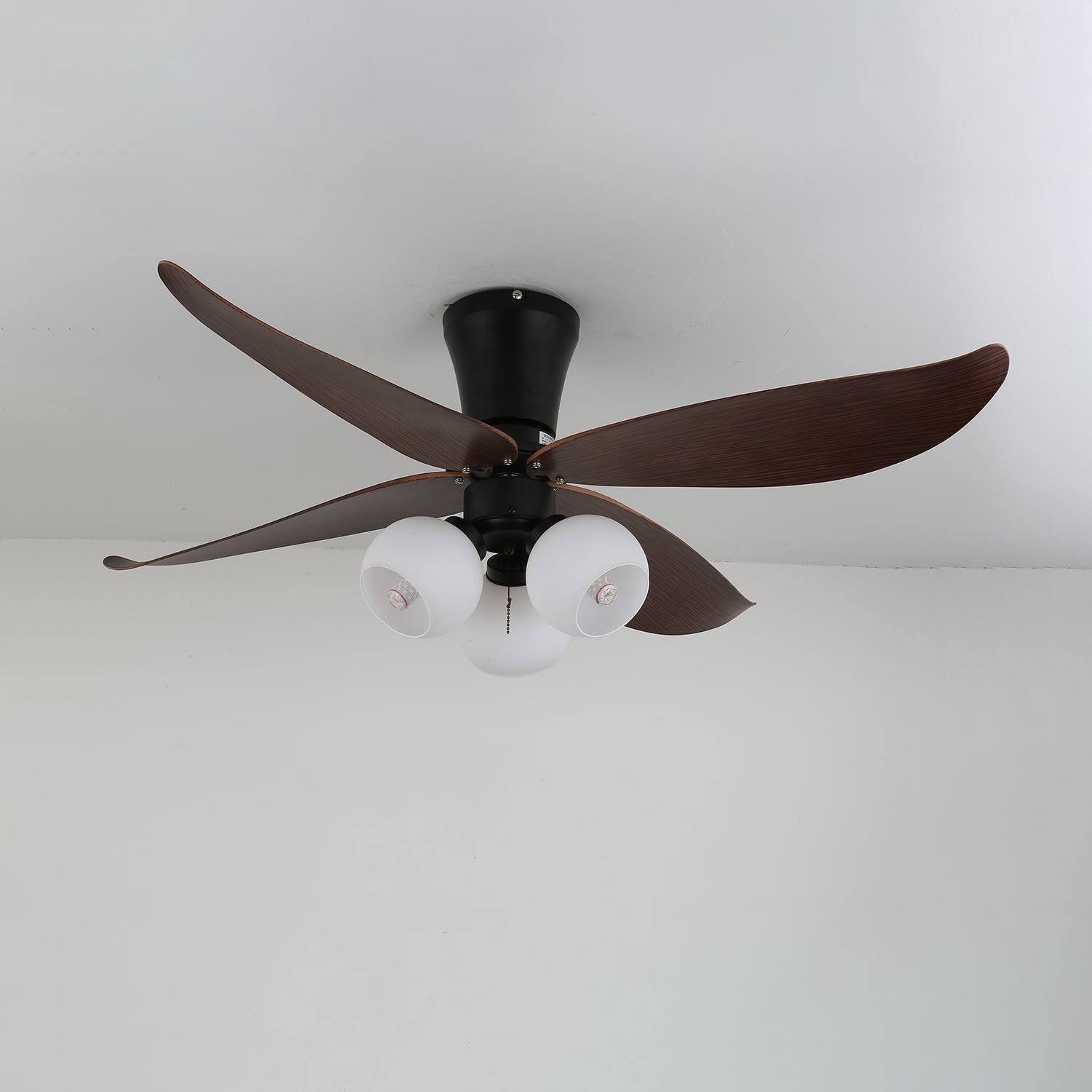 Scandinavische Plafondventilator met Verlichting Hout & Glas Design 90cm | Sansoti