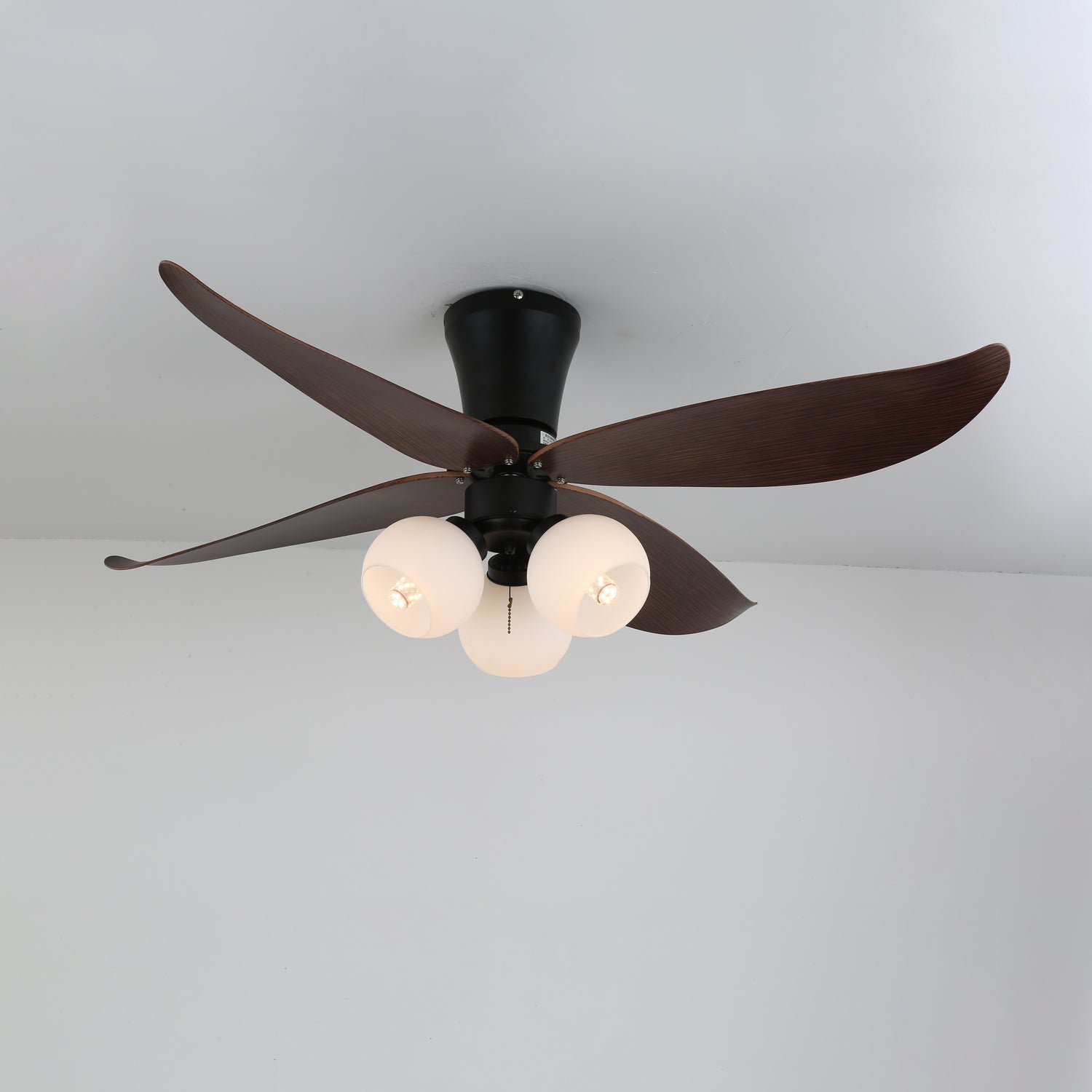 Scandinavische Plafondventilator met Verlichting Hout & Glas Design 90cm | Sansoti