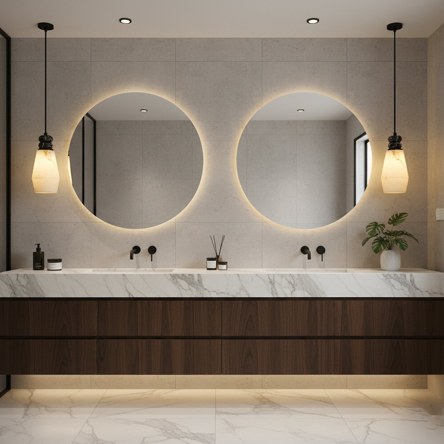 Hanglamp met Marmer en Imitatie Albast – Elegant Design met Zacht Licht | Sansoti
