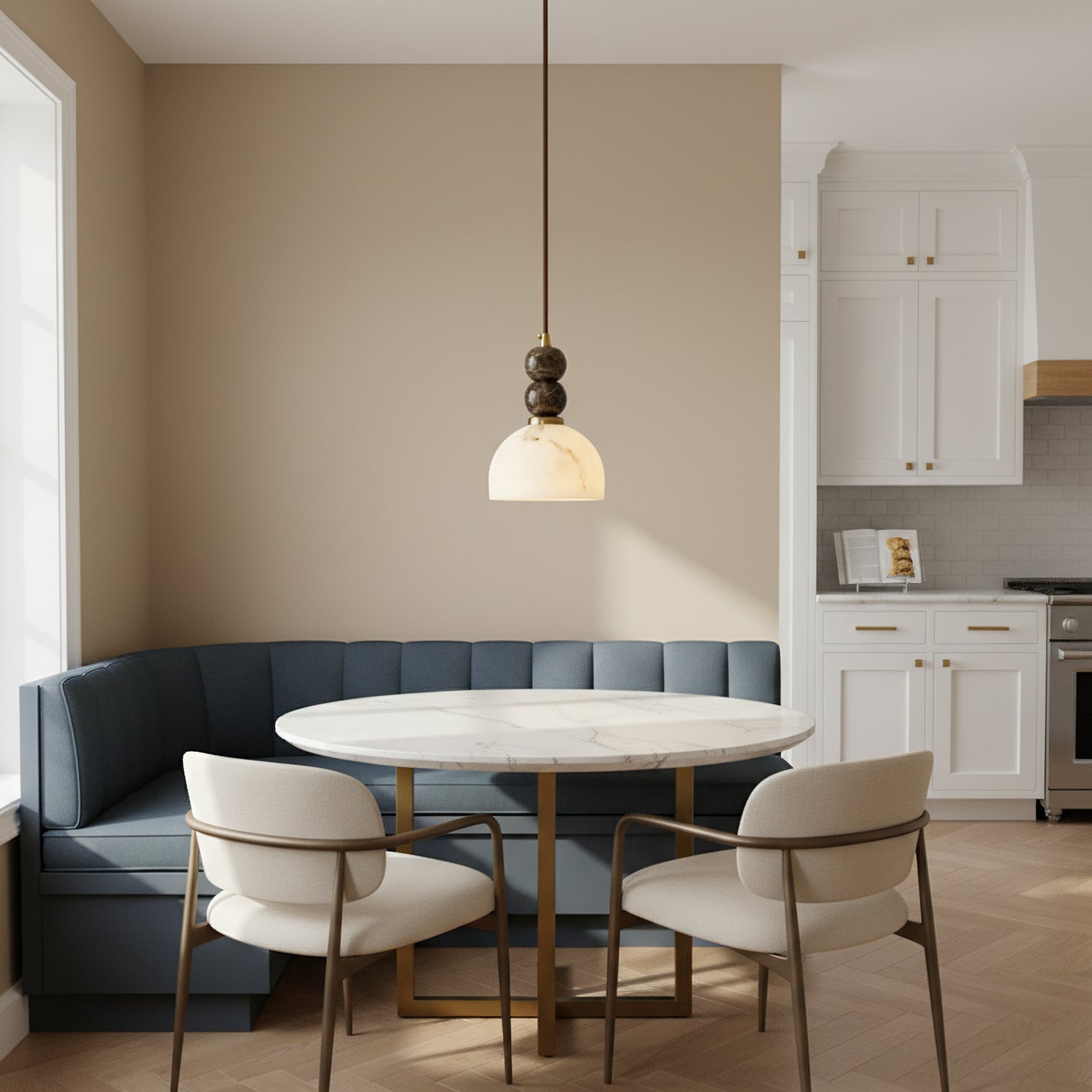 Hanglamp met Marmer en Imitatie Albast – Elegant Design met Zacht Licht | Sansoti