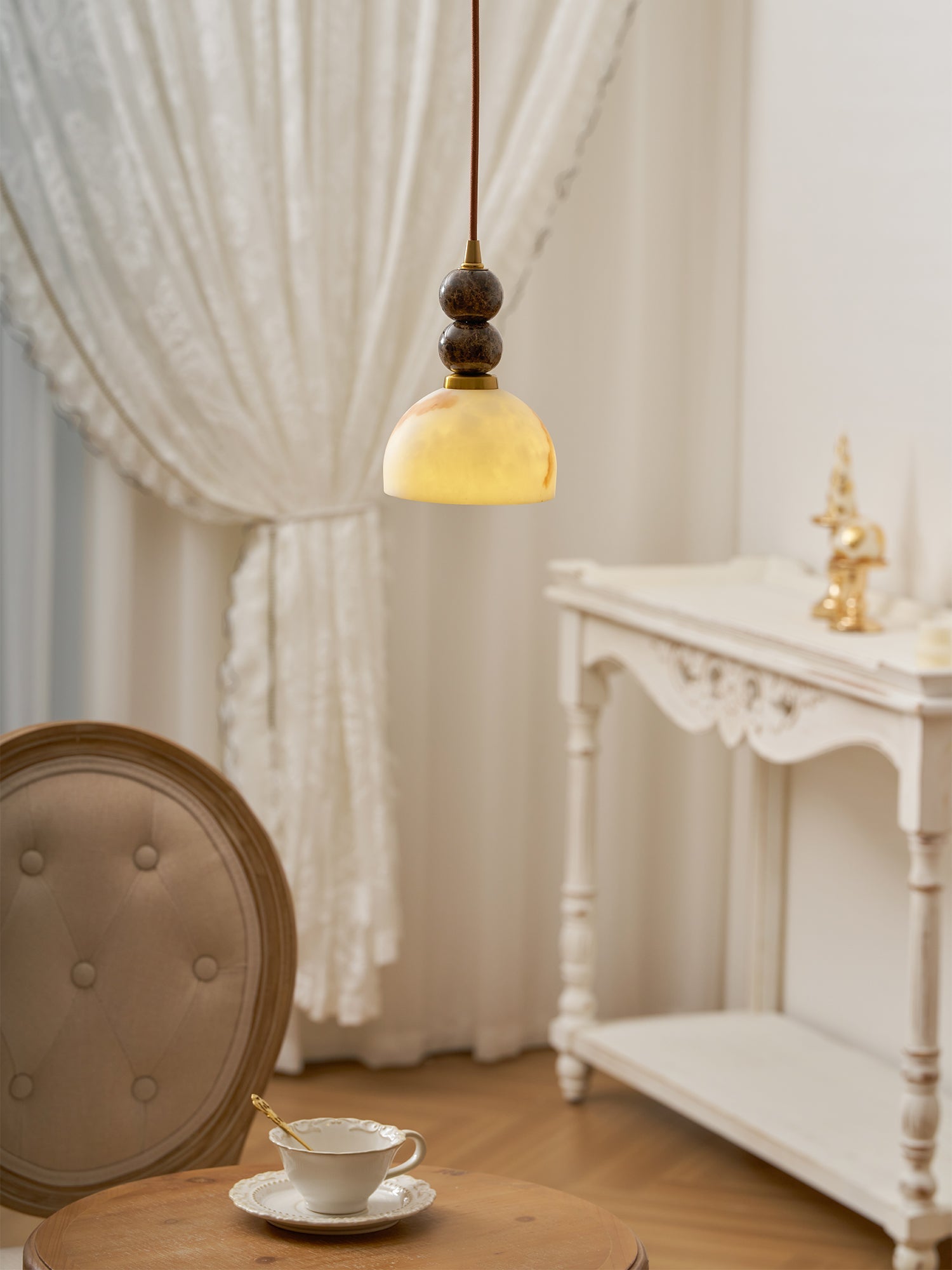 Hanglamp met Marmer en Imitatie Albast – Elegant Design met Zacht Licht | Sansoti
