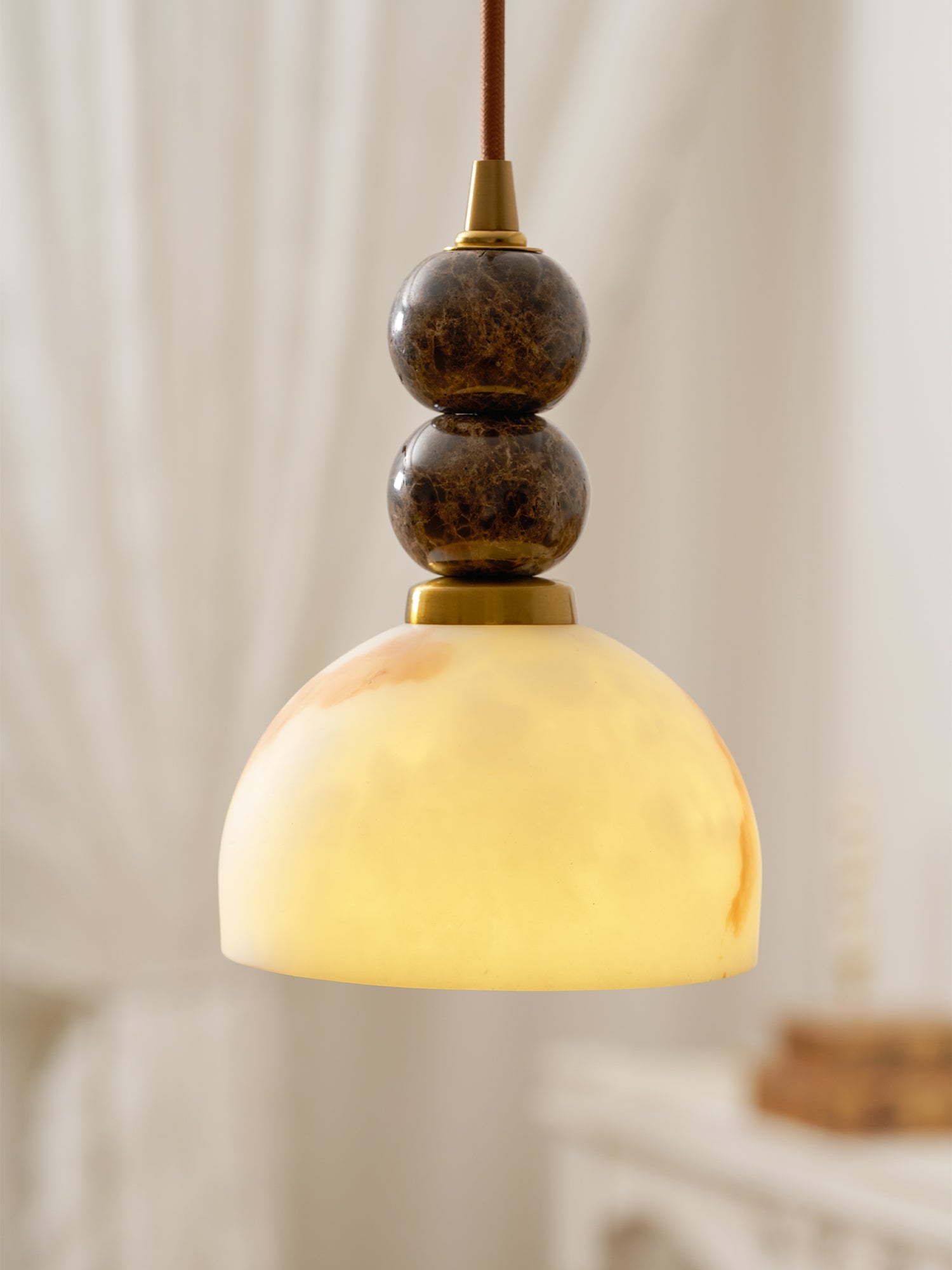 Hanglamp met Marmer en Imitatie Albast – Elegant Design met Zacht Licht | Sansoti