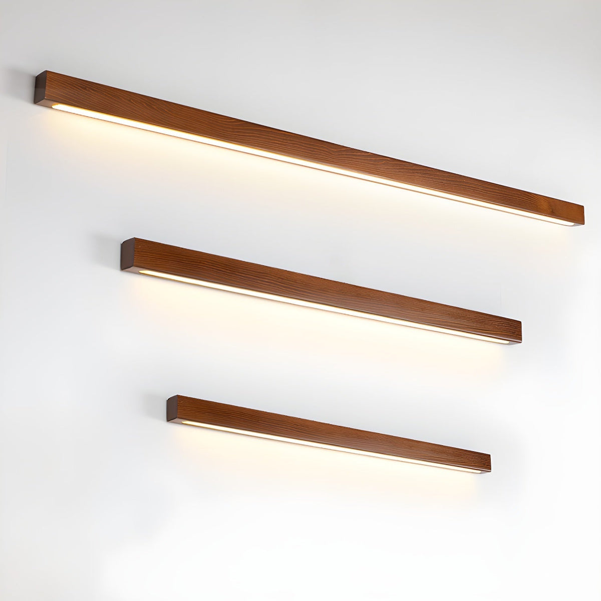 Wooden Wall Lamp Linear Design LED Lighting for Hallway Bedroom Modern Minimalist Scandinavian | Sansoti