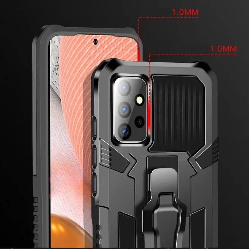 Robuste Telefonhülle mit Clip für Samsung Galaxy – stoßfest, aus hartem PC und TPU, fingerabdruckabweisend, schützend | Sansoti
