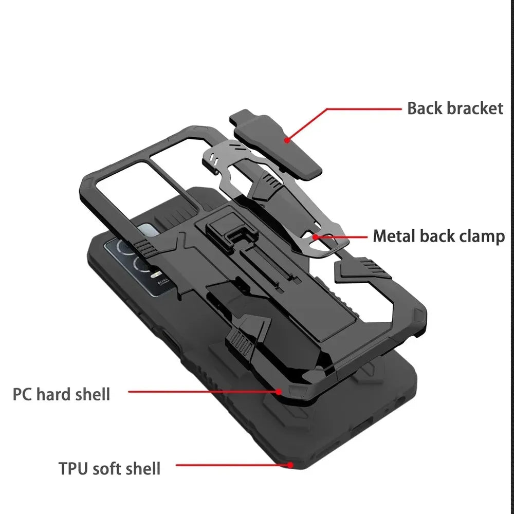 Robuste Telefonhülle mit Clip für Samsung Galaxy – stoßfest, aus hartem PC und TPU, fingerabdruckabweisend, schützend | Sansoti