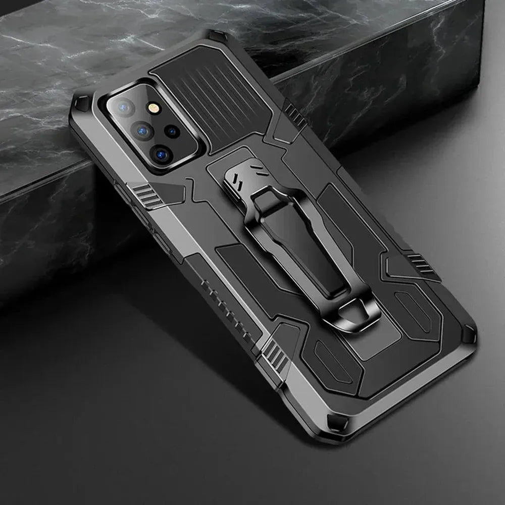 Robuste Telefonhülle mit Clip für Samsung Galaxy – stoßfest, aus hartem PC und TPU, fingerabdruckabweisend, schützend | Sansoti