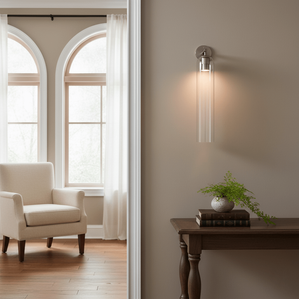 Glazen wandlamp met cilindervorm – elegante wandverlichting voor binnen | Sansoti
