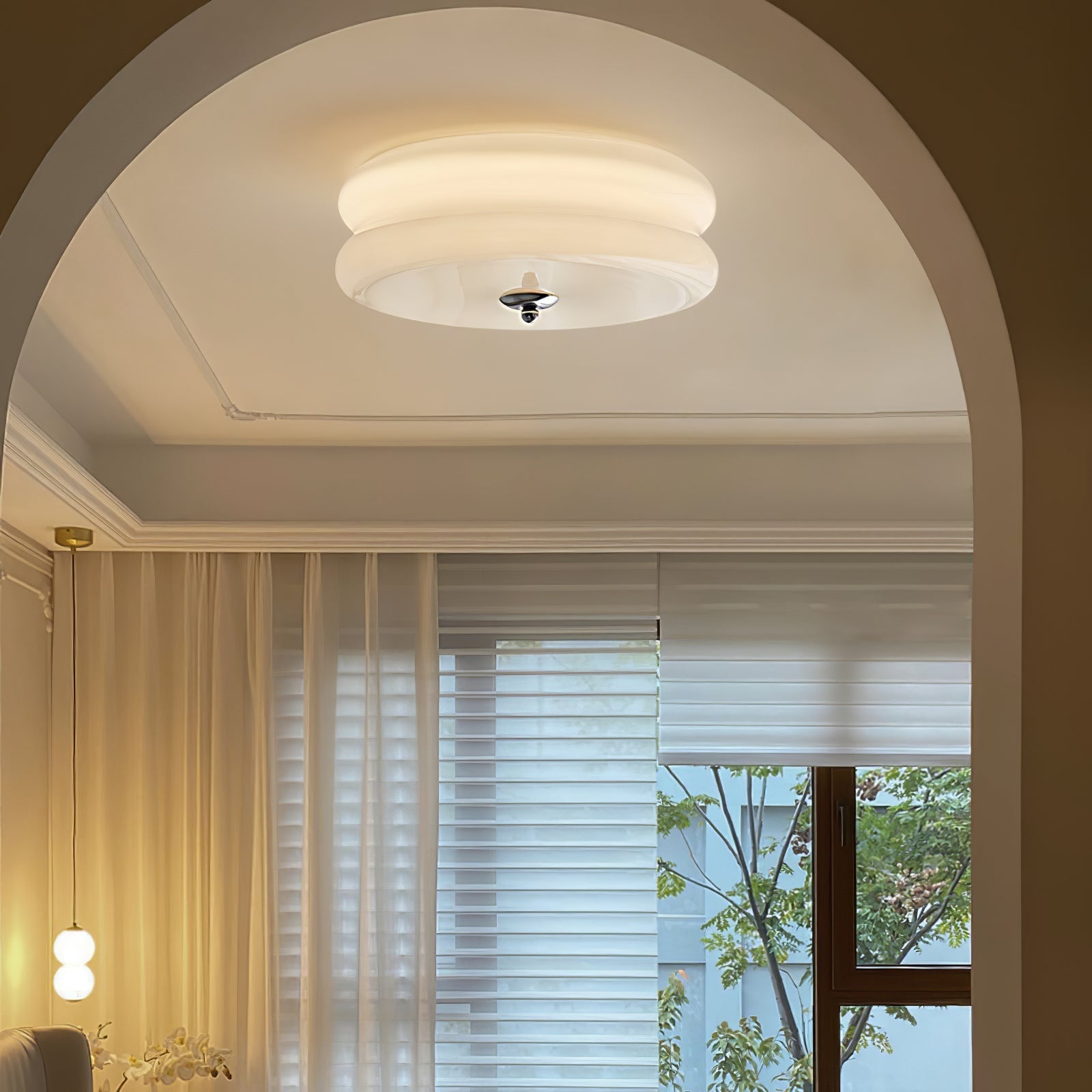 Art deco plafondlamp met geometrisch design en warm ledlicht voor stijlvolle interieurs | Sansoti