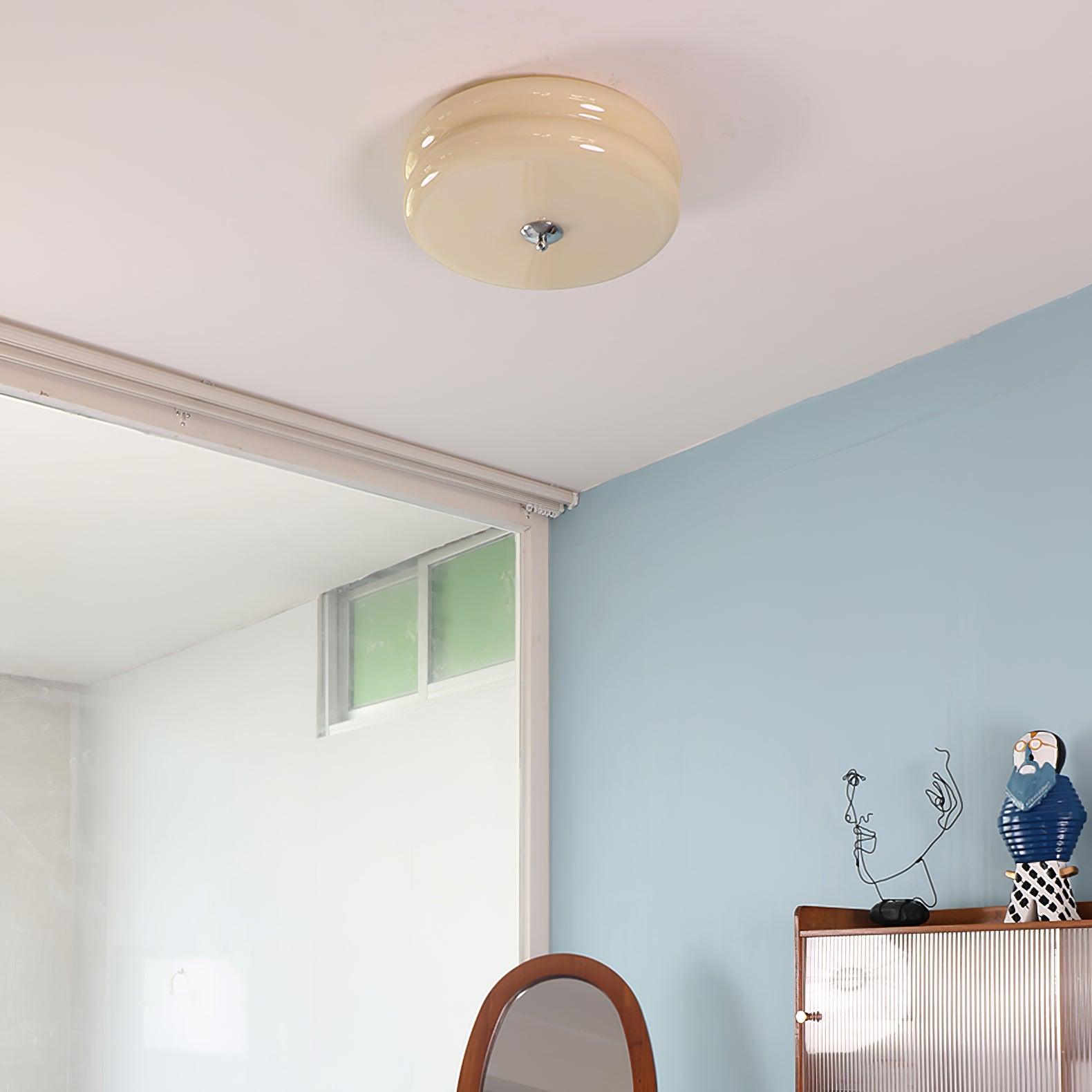 LED Deckenleuchte Glas Metall Creme 13 cm Schlafzimmer Wohnzimmer Art Deco Deckenbeleuchtung Rund Warmes Licht Neutrales Licht Weißes Licht | Restfield