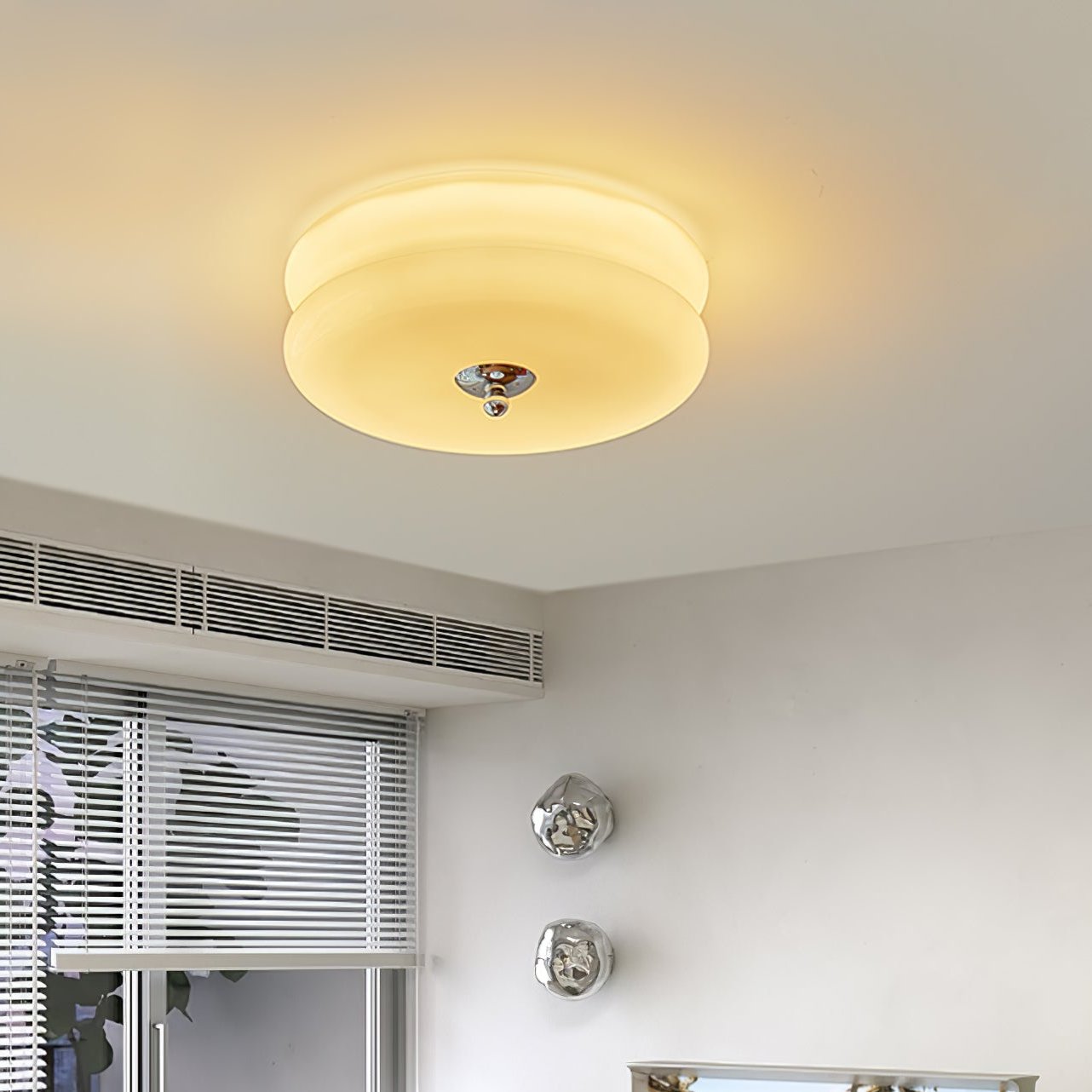 Art deco plafondlamp met geometrisch design en warm ledlicht voor stijlvolle interieurs | Sansoti