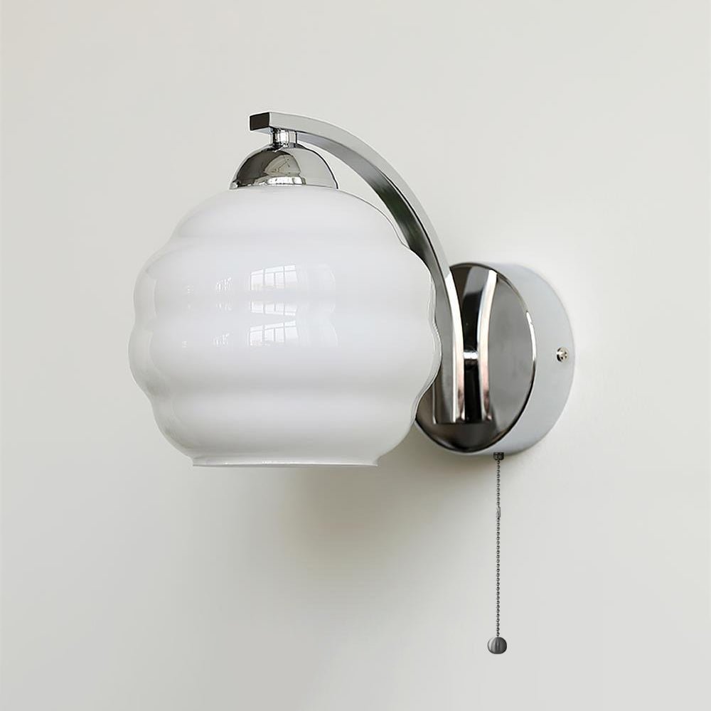 Art Deco Wandlamp met Gebogen Glazen Kap Vintage Stijl | Sansoti