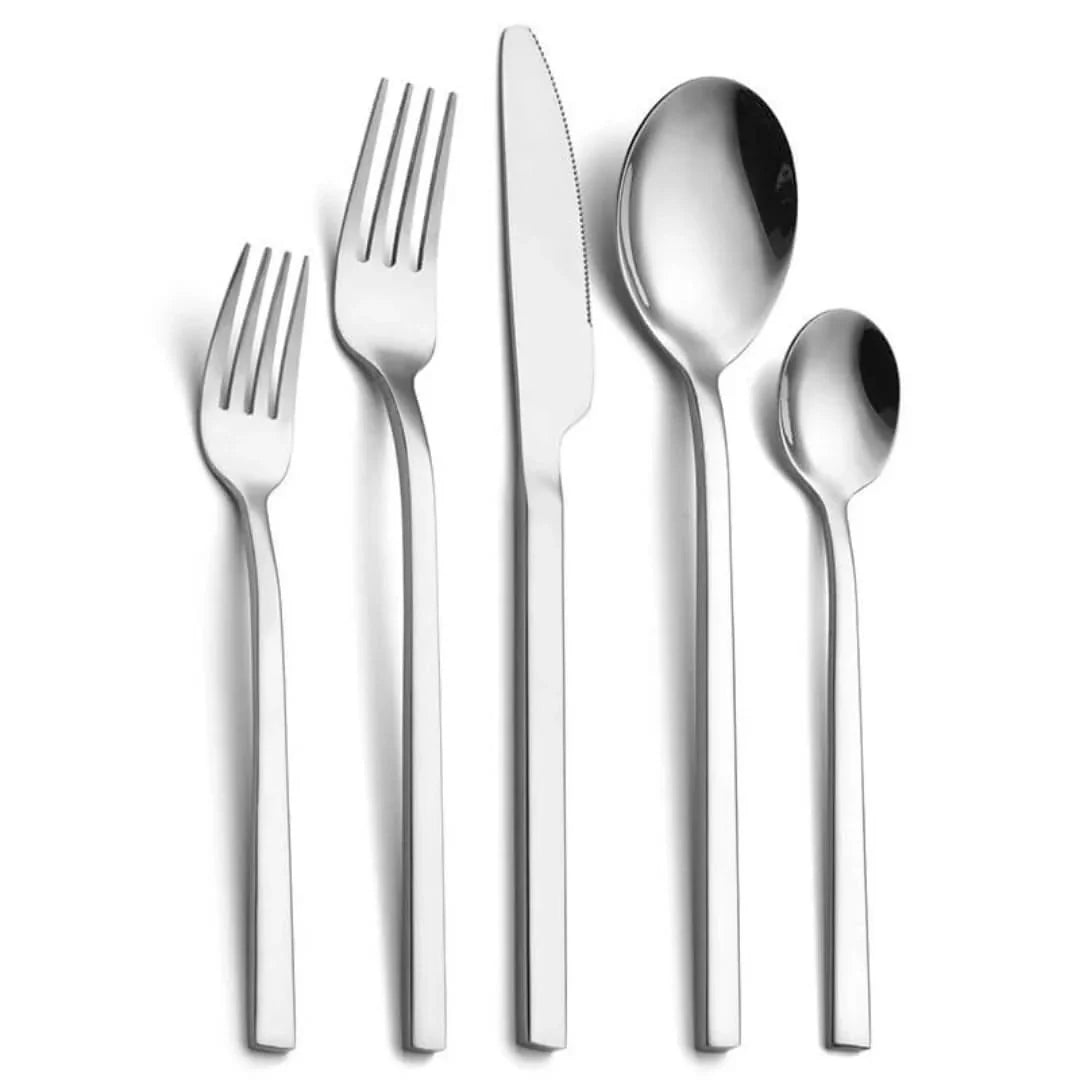 30-piece cutlery set, 18/10 stainless steel, gold, black, silver, rose, modern design, durable, for everyday use | Sansoti