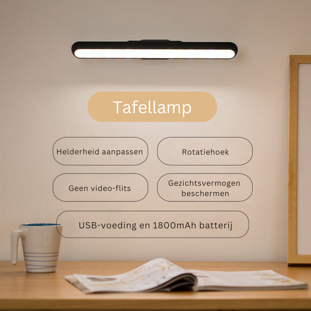 Magnetische LED-Lamp met Flexibele Bevestiging – Touch-Dimbaar Nachtlampje voor Bureau, Auto, Garage, Werkplaats, Leeshoek – Oplaadbaar via USB-C – Energiezuinig ABS Design | Sansoti