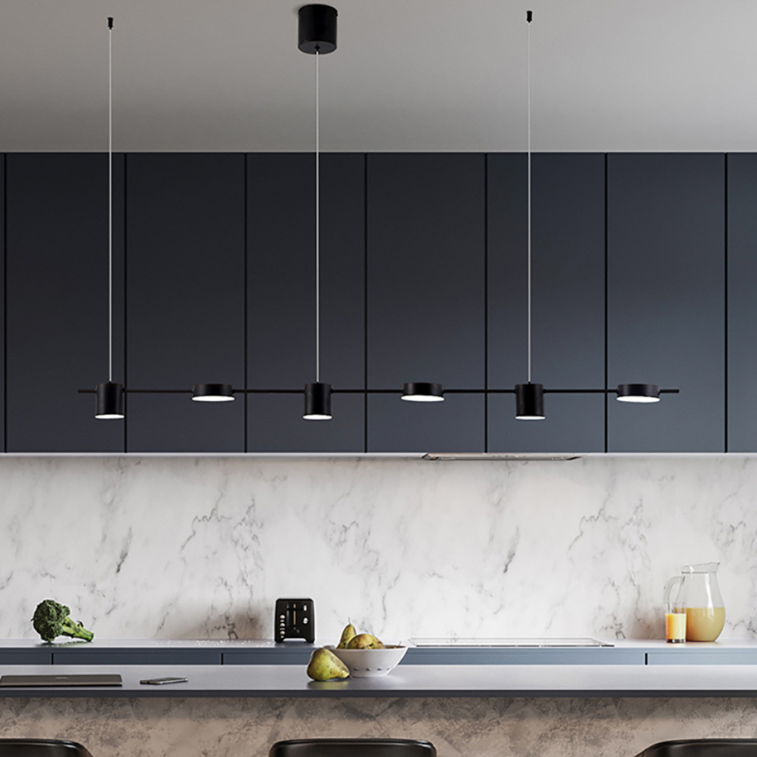 Hängeleuchte Aluminium Schwarz Gold LED 3 5 6 Flammig Küche Wohnzimmer Esszimmer Deckenlampe Strahler Industrial Modern | Restfield
