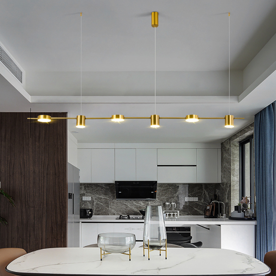 Hängeleuchte Aluminium Schwarz Gold LED 3 5 6 Flammig Küche Wohnzimmer Esszimmer Deckenlampe Strahler Industrial Modern | Restfield