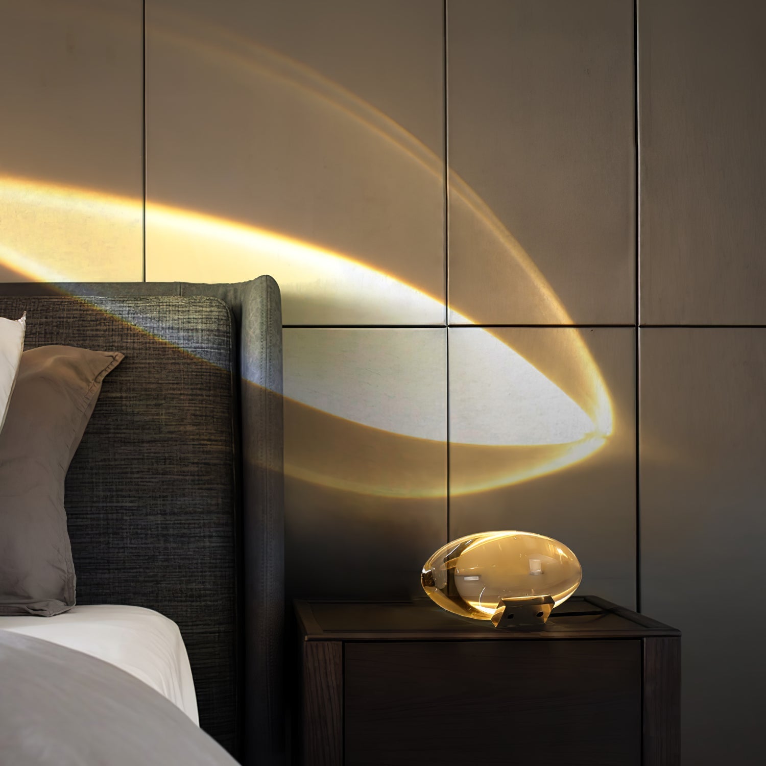 Marsman tafellamp LED kristalglas chroom binnen sfeerverlichting designlamp projectie lamp modern interieur nachtkastje dressoir verlichting | Sansoti
