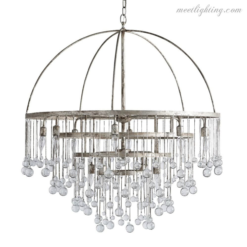 Viertrapskroonluchter met Kristallen 95cm Zwart Brons Messing Zilver Hanglamp Plafondverlichting Woonkamer | Sansoti