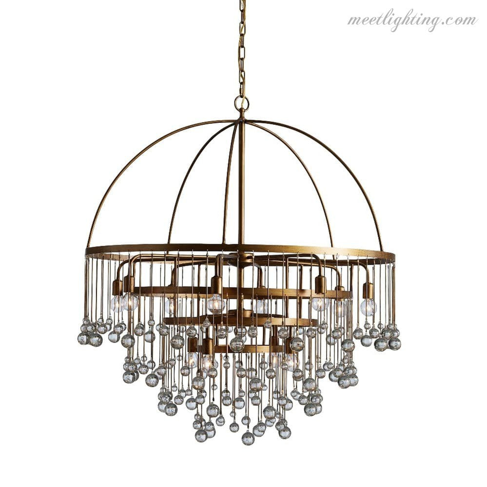 Viertrapskroonluchter met Kristallen 95cm Zwart Brons Messing Zilver Hanglamp Plafondverlichting Woonkamer | Sansoti